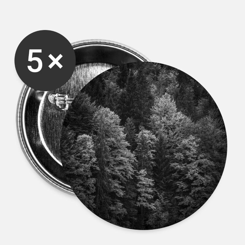 Arbres Automne Bavière Eibsee Zugspitze Poster - Lot de 5 grands badges (56 mm) - blanc