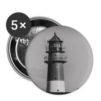 Leuchtturm Büsum Dithmarschen Nordsee Küste Poster - Buttons groß 56 mm (5er Pack) - Weiß - Vorne