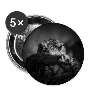 Frosch Amphibien Wirbeltiere Nahaufnahme Poster - Buttons groß 56 mm (5er Pack) - Weiß - Vorne
