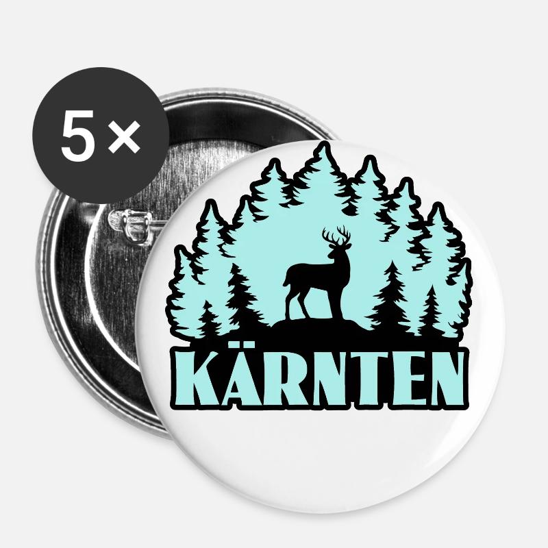Kärnten - Buttons groß 56 mm (5er Pack) - Weiß