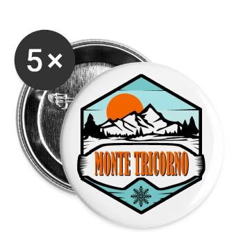 Monte Tricorno - Buttons groß 56 mm (5er Pack) - Weiß - Vorne