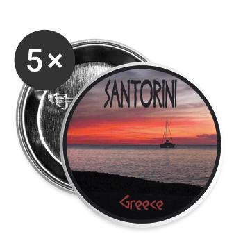 Santorini Griechenland Sonnenuntergang - Buttons groß 56 mm (5er Pack) - Weiß - Vorne