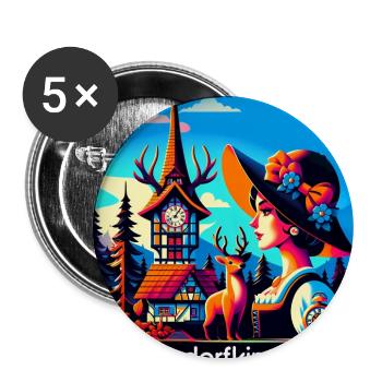 Dorfkind Black Forest Traditional Charm - Buttons groß 56 mm (5er Pack) - Weiß - Vorne