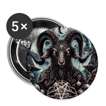 Ziegenbock - Buttons groß 56 mm (5er Pack) - Weiß - Vorne