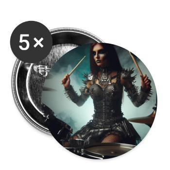 Batteuse - Lot de 5 grands badges (56 mm) - blanc - Devant