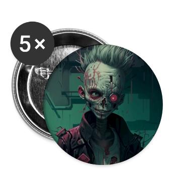 Alien Zombie Punk - Lot de 5 grands badges (56 mm) - blanc - Devant