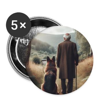 German Shepherd Art - Buttons large 2.2''/56 mm (5-pack) - white - Front