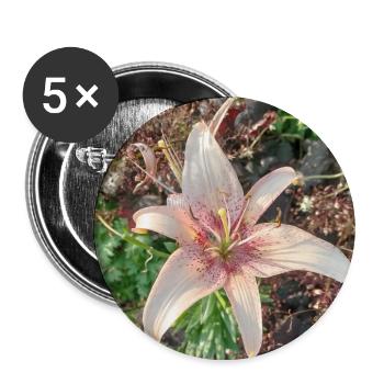 Gentle Pink Lily Blossoms - Buttons large 2.2''/56 mm (5-pack) - white - Front