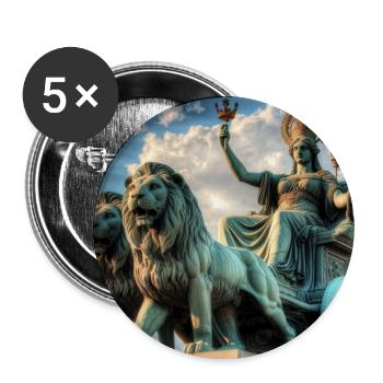 Goddess Cybele - Buttons large 2.2''/56 mm (5-pack) - white - Front