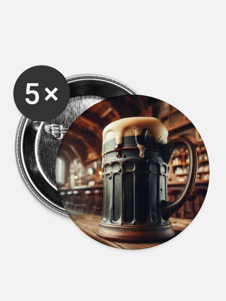 Beleibt - Buttons groß 56 mm (5er Pack) - Weiß