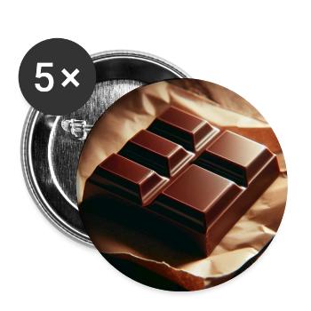 Schokolade - Buttons groß 56 mm (5er Pack) - Weiß - Vorne