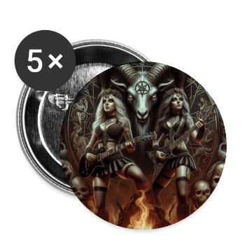 Satan Surrenders to Heavy Metal - Buttons large 2.2''/56 mm (5-pack) - white - Front