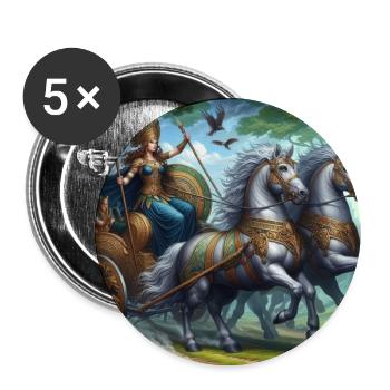 Königin Boudicca in der Schlacht - Buttons groß 56 mm (5er Pack) - Weiß - Vorne