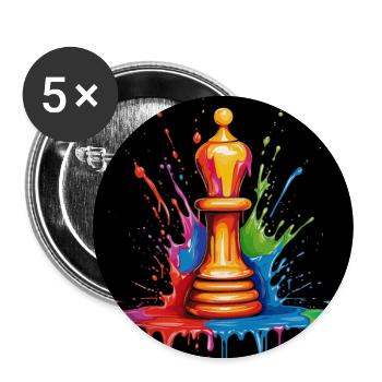Bishop, Chess, Horse - Buttons large 2.2''/56 mm (5-pack) - white - Front