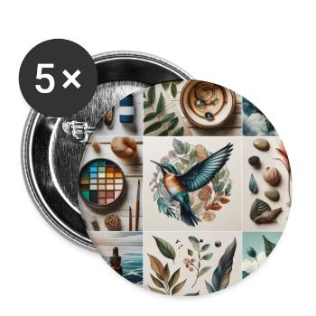 La nature dans l’art - Lot de 5 grands badges (56 mm) - blanc - Devant