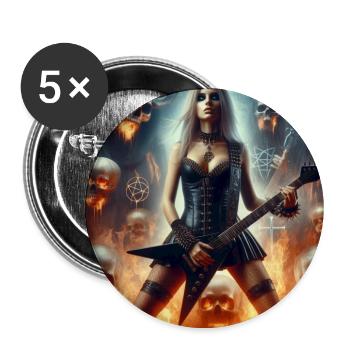 Hell dominated by heavy metal - Buttons large 2.2''/56 mm (5-pack) - white - Front