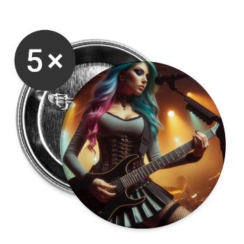 Heavy Metal Femme - Lot de 5 grands badges (56 mm) - blanc - Devant