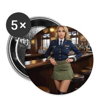 Military Women Have Fun Too - Buttons large 2.2''/56 mm (5-pack) - white - Front