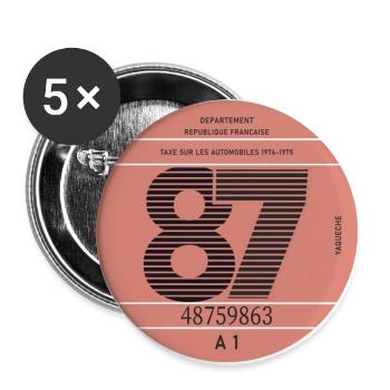 Modèle 87 - Lot de 5 grands badges (56 mm) - blanc - Devant