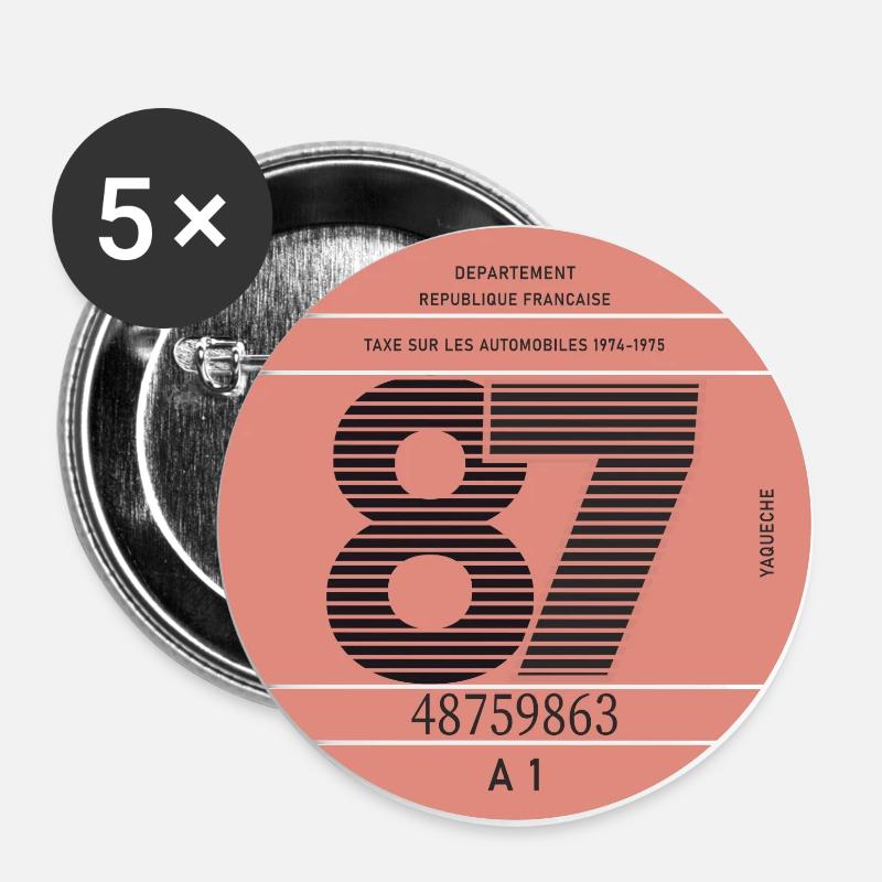 Modèle 87 - Lot de 5 grands badges (56 mm) - blanc