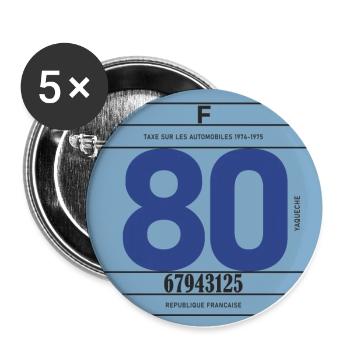 Modèle 80 - Lot de 5 grands badges (56 mm) - blanc - Devant