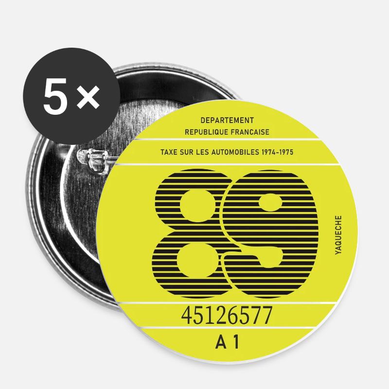 Modèle 89 - Lot de 5 grands badges (56 mm) - blanc