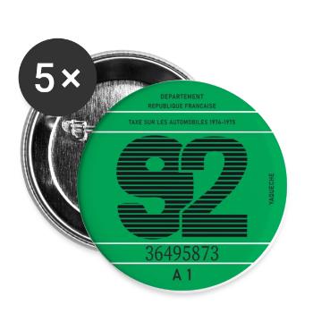 Modèle 92 - Lot de 5 grands badges (56 mm) - blanc - Devant