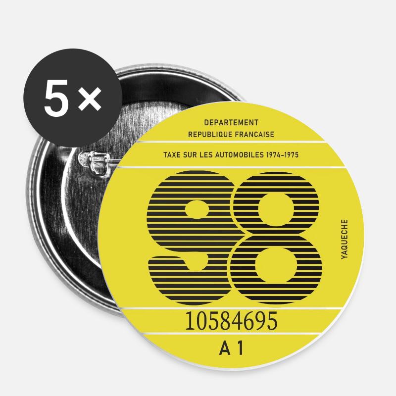 Modèle 98 - Lot de 5 grands badges (56 mm) - blanc