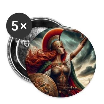 Power of a Celtic Warrior - Buttons large 2.2''/56 mm (5-pack) - white - Front
