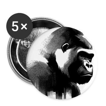 Gorilla Shadow Play - Buttons large 2.2''/56 mm (5-pack) - white - Front