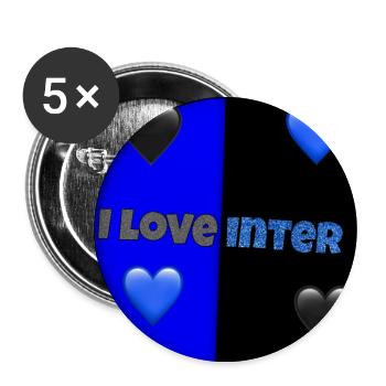 i love inter - Buttons large 2.2''/56 mm (5-pack) - white - Front