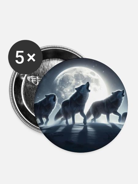 Das Heulen der Wölfe - Buttons groß 56 mm (5er Pack) - Weiß