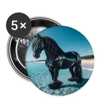 Horse in the water - Buttons large 2.2''/56 mm (5-pack) - white - Front
