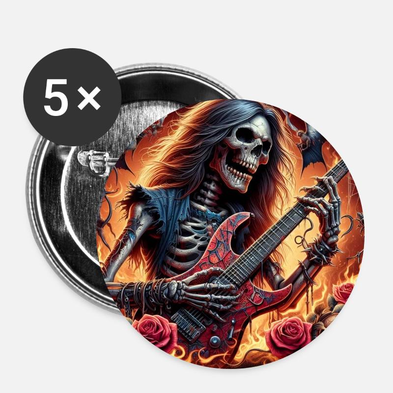 Metalhead After Death - Buttons large 2.2''/56 mm (5-pack) - white