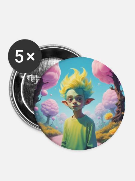 Goblin - Buttons groß 56 mm (5er Pack) - Weiß
