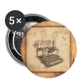 Vintage Art for Authors & Writers - Buttons large 2.2''/56 mm (5-pack) - white - Front