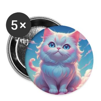 Kitten - Buttons large 2.2''/56 mm (5-pack) - white - Front