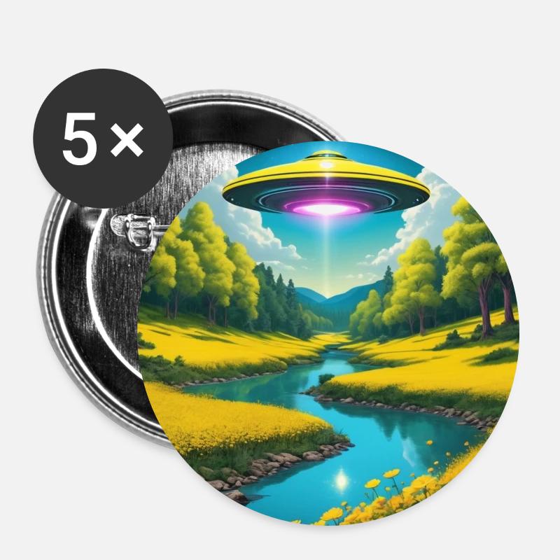 UFO - Buttons large 2.2''/56 mm (5-pack) - white