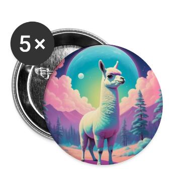 Drama Lama - Buttons groß 56 mm (5er Pack) - Weiß - Vorne
