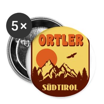Ortler - Lot de 5 grands badges (56 mm) - blanc - Devant