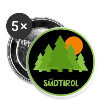 Tyrol du Sud rond, coucher de soleil - Lot de 5 grands badges (56 mm) - blanc - Devant