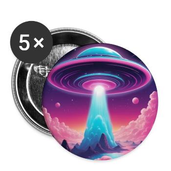 UFO in the mountains - Buttons large 2.2''/56 mm (5-pack) - white - Front