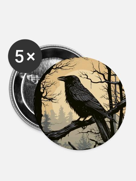 Rabe - Buttons groß 56 mm (5er Pack) - Weiß