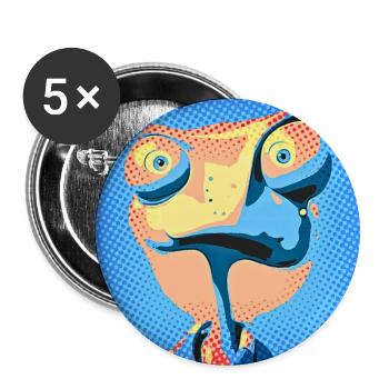 Pop Art Chameleon in Neon Colors - Buttons large 2.2''/56 mm (5-pack) - white - Front