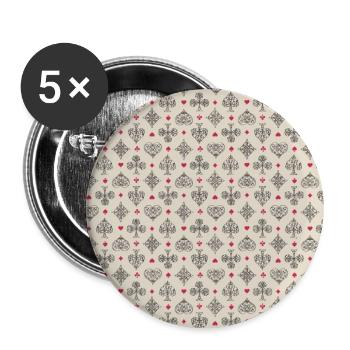 Spielkarten Farben aus keltischen Knoten - Buttons groß 56 mm (5er Pack) - Weiß - Vorne