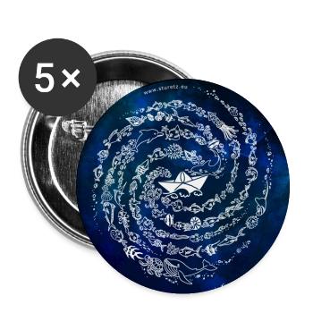 World Ocean Day - Buttons large 2.2''/56 mm (5-pack) - white - Front