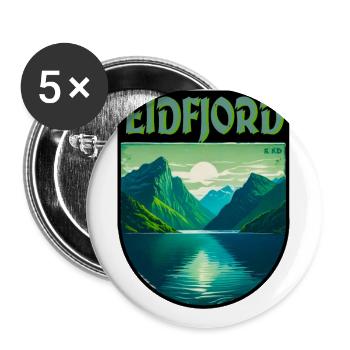 Eidfjord in Norway - Buttons large 2.2''/56 mm (5-pack) - white - Front