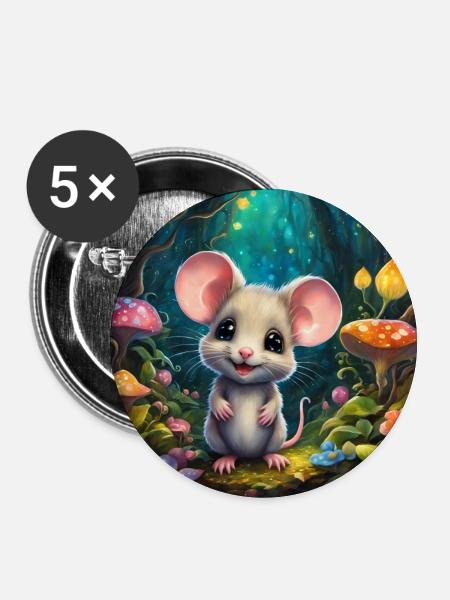 Eine niedliche - Buttons groß 56 mm (5er Pack) - Weiß