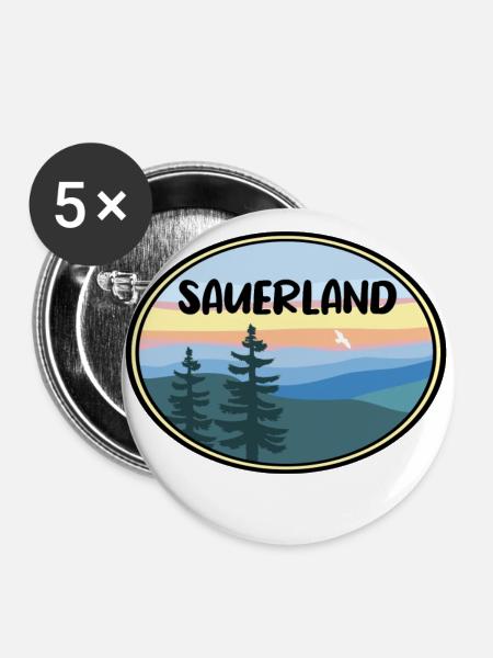 Sauerland - Buttons groß 56 mm (5er Pack) - Weiß