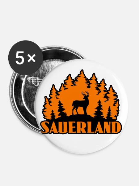 Sauerland - Buttons groß 56 mm (5er Pack) - Weiß